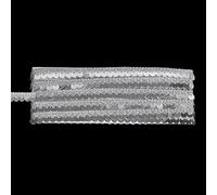 Weddecor Mirror Lace Ribbon, for Sewing, Wedding Gowns Decorative, DIY Craft Projects, Professional Trim Clothing Decoration Accessories, 13mm, Silver, 4 Metres