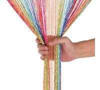 WedDecor Multi Colour String Curtains Glitter Fringe Panel Fly Screen Room Divider Tassel Curtain for Doors, Doorway, Windows, Home Décor, Event Decoration, (90cm x 200cm)