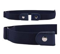 WedDecor Navy Buckless Belt for Men No Buckle Stretchable Elasticated Belt for Men Women Invisible belts 2 Loop Buckle No Show Waist Adjustable Elastic Belt for Trouser Jeans Pants Ladies Dresses, L