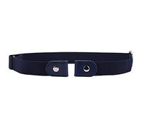 WedDecor Navy Buckless Belt for Men No Buckle Stretchable Elasticated Belt for Men Women Invisible belts 2 Loop Buckle No Show Waist Adjustable Elastic Belt for Trouser Jeans Pants Ladies Dresses, L