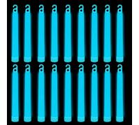 WedDecor Neon Aqua Colors Ultra Bright Glow in The Dark Glow Stick Tubes Lanyard Premium Fluorescent Rods Light Sticks for Graduation Party, Camping, New Year’s Eve, 6 Inches, 25pcs