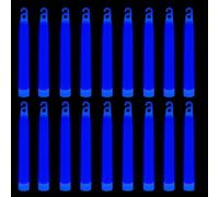 WedDecor Neon Colors Ultra Bright Glow in The Dark Glow Stick Tubes Lanyard Premium Fluorescent Rods Light Sticks for Festivals Raves, Camping, Halloween, 6 Inches, 25pcs, Blue