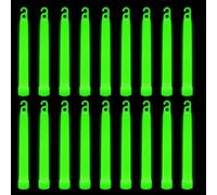 WedDecor Neon Colors Ultra Bright Glow in The Dark Glow Stick Tubes Lanyard Premium Fluorescent Rods Light Sticks for Festivals Raves, Camping, Halloween, 6 Inches, 25pcs, Green