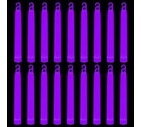 WedDecor Neon Colors Ultra Bright Glow in The Dark Glow Stick Tubes Lanyard Premium Fluorescent Rods Light Sticks for Festivals Raves, Camping, Halloween, 6 Inches, 25pcs, Purple