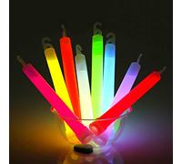 WedDecor Neon Colours Ultra Bright Glow in The Dark Glow Stick Tubes Lanyard Premium Fluorescent Rods Light Sticks for Festivals Raves, Camping, Halloween, 6 Inches, 25pcs, Multicolour