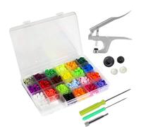 WedDecor No-Sew KAM Snap Starter Kit T3 Plastic Snaps Press Pliers Hand Tool Buttons Fasteners for Clothing Kid Wear Bibs Diapers Woollen Fabrics 220pcs (22 Assorted Colours)