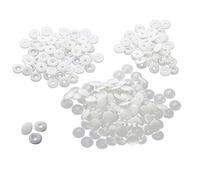 WedDecor No-Sew KAM Snaps T3 (Size -16) Plastic Buttons Closure Snaps Fasteners for Clothing Kid Wear Bibs Diapers Woollen Fabrics, White, 12mm, 100pcs