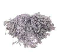 WedDecor Nylon String Hang Tags 7" (18cm) Long with Square Snap Locker Pin Loop Fasteners for Labels, Clothes, Luggage, Products, Jewelry, Grey, 1000pcs