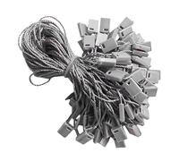 Weddecor Nylon String Hang Tags 7" (18cm) Long with Square Snap Locker Pin Loop Fasteners for Labels, Clothes, Luggage, Products, Jewelry, Grey, 500pcs