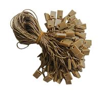 Weddecor Nylon String Hang Tags 7" (18cm) Long with Square Snap Locker Pin Loop Fasteners for Labels, Clothes, Luggage, Products, Jewelry, Gold, 500pcs