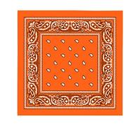WedDecor Orange Bandana For Men Women Cotton Unisex Paisley Head Scarf Wide Headband Fashion Accessory for Riding, Motorcycling, Hiking, Fishing, Outdoor Activities, Set of 1