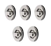 WedDecor Oval Shape Twist n Turn Clasp Lock Buckle Closure Replacement Fasteners Leather Bag, Purse, Art & Craft, DIY Projects, Silver, 15mm x 22mm, 5pcs