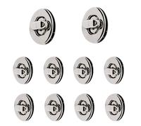 WedDecor Oval Shape Twist n Turn Clasp Lock Buckle Closure Replacement Fasteners Leather Bag, Purse, Art & Craft, DIY Projects, Silver, 15mm x 22mm, 10pcs