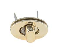 WedDecor Oval Shape Twist n Turn Clasp Lock Buckle Closure Replacement Fasteners Leather Bag, Purse, Art & Craft, DIY Projects, Gold, 22mm x 37mm, 5pcs