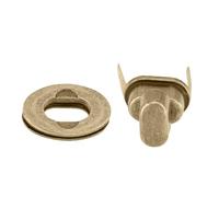 WedDecor Oval Shape Twist n Turn Clasp Lock Buckle Closure Replacement Fasteners Leather Bag, Purse, Art & Craft, DIY Projects, Bronze, 15mm x 22mm, 5pcs