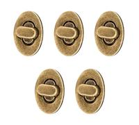 WedDecor Oval Shape Twist n Turn Clasp Lock Buckle Closure Replacement Fasteners Leather Bag, Purse, Art & Craft, DIY Projects, Bronze, 15mm x 22mm, 5pcs