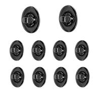 WedDecor Oval Shape Twist n Turn Clasp Lock Buckle Closure Replacement Fasteners Leather Bag, Purse, Art & Craft, DIY Projects, Gun metal, 22mm x 28mm, 10pcs