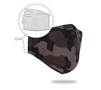 WedDecor Pack of 1 Kid Face Mask With 2Pcs Carbon Filter, Reusable Face Mask Mouth Face Covering Protection, Cotton Mask Washable & Breathable Face Masks for Daily Use, Brown Camouflage