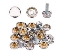 Weddecor Pack of 10 Machine Screw Press Studs, Snap Fasteners with Screw, 12mm Screw Snaps for Campervans, Caravans, Awnings, Sofas, Child Seats, Machinery Covers, Boat Covers, 15mm