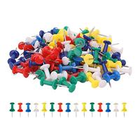 WedDecor Pack of 100 Mix color Push Pins for Cork Board Heavy Duty Thumb Tacks Wall Pins for Drawing Pins, Map Marking, Bulletin Boards, DIY Crafts School & Office Use