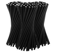 WedDecor Pack of 25 Biodegradable Paper Party Straws, Great for Drinking Cocktails, Cold Drinks & Alcohol Suitable to All Occasions & Weddings, Christmas, Parties, Black
