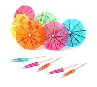 WedDecor Paper Cocktail Umbrellas For Drinks 144pcs, Wedding Summer Party Food & Drink Decorations Picks Sticks Accessories & Cocktail, Assorted Colours
