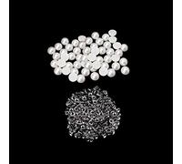 WedDecor Pearl Rivets Studs Semicircle Button with Base Pins for Repair & Replacement, Leathercraft, Bags, Footwear, Clothes, Jewelry Decoration (100pcs, 8mm)