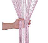 WedDecor Pink String Curtains Glitter Fringe Panel Fly Screen Room Divider Tassel Curtain for Doors, Doorway, Windows, Home Décor, Event Decoration, (90cm x 200cm)