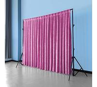 WedDecor Pink Velvet Back Drop, Sequin Photography Backdrop Curtain for Party Prom Wedding, Birthday, Events, Banquet, Photo Studio Backgrounds Backdrop, 3 x 3M, 1pc