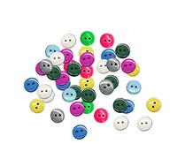 WedDecor Plastic 12mm Mix Acrylic Heart Buttons with 2 Hole Buttons, Multicoloured for Sewing, Scrapbook, Embellishment, Crafts, Knitting, Cardigans, Curtains Decoration, 100pcs