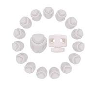WedDecor Plastic Double Hole Spring Cord Locks Toggle Stoppers Sliding Cord Fastener Slider Lace lockers for Drawstring Rope Paracord End Tents Lanyard Craft, White, 10pcs
