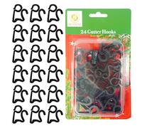 WedDecor Plastic Gutter Light Clips - Heavy-Duty Weatherproof Black Hooks for Christmas, Holiday, String & Rope Lights, Easy to Install, No Tools Needed - Secure Fit for Eaves, Gutters & Roofs, 24pcs