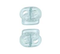 WedDecor Plastic Push Button Twin Hole Cord Lock Spring Loaded Toggle Stopper for Shoelaces, Sportswear, Clothing, Backpacks, Luggage, DIY Craft Projects, Clear, 20pcs