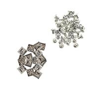 WedDecor Plastic Pyramid Studs Square 15mm Spike Punk Head with Base Pins for Leathercrafts, DIY Projects, Bags, Belt, Shoe, Decorative Clothing, Jeans, Silver - 100pcs