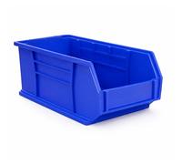 WedDecor Plastic Storage Bins, Wall Mounted Stackable & Storage-Saving, Medium Organiser Plastic Bin Box for Garage, Warehouse, Workshop, Store, Home & Office Supplies, Blue - Pack of 10