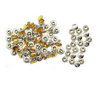WedDecor Plum Crystal Rivets, Diamante Acrylic Rhinestone Studs with Pins for Clothing Decoration, DIY Leathercrafts, Purses Embellishment, Arts & Crafts Projects, 8mm, Orange, 50pcs