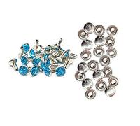 Weddecor Plum Rivets Acrylic Rhinestones Diamante Rivet Studs Fashion Accessory for Leather Crafts, Designer Clothing, Belts, Bags, Dog Collars, Shoe, 8mm, Turquoise, 50pcs