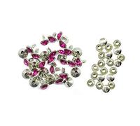 Weddecor Plum Rivets Acrylic Rhinestones Diamante Rivet Studs Fashion Accessory for Leather Crafts, Designer Clothing, Belts, Bags, Dog Collars, Shoe, 8mm, Hot Pink, 50pcs