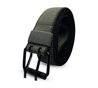 WedDecor Polyester Belt with Double Grommets and Black Pin Buckle 1.5” Belt for Hiking, Outdoor, Work, and Casual Use, Combat Belt for Cargo Pants, Tactical Belt for Military Wear, Sports, Grey