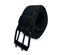 WedDecor Polyester Belt with Double Grommets and Black Pin Buckle 1.5” Belt for Hiking, Outdoor, Work, and Casual Use, Combat Belt for Cargo Pants, Tactical Belt for Military Wear, Sports, Black