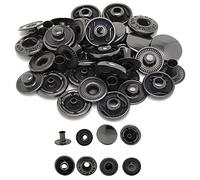 WedDecor PR-YM 15mm Large 6GB S-Spring Fastener Non-Sewing Buttons for Clothing, DIY Leathercrafts, Handbag, Clutches, Jackets, Repair Clothing, Gunmetal Black, 10pcs