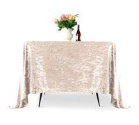 WedDecor Premium Crushed Velvet Tablecloth, 54" x 54" Blush Pink Square Dining Glitz Soft Fabric Tablecover For Wedding Banquet & Special Events, Party, Wedding, Dining Table Decoration, Pack of 1