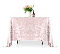 WedDecor Premium Crushed Velvet Tablecloth, 90" x 90" Rose Pink Square Dining Glitz Soft Fabric Tablecover For Wedding Banquet & Special Events, Party, Wedding, Dining Table Decoration, Pack of 1