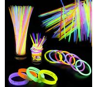 WedDecor Premium Glow Sticks with Connectors, 8" Long Glow Sticks Party Packs for Adults, Glow in the Dark Neon Sticks for Bracelets and Necklace for Kids Party Supplies, Halloween Decoration, 100pcs