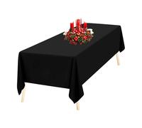 WedDecor Premium Quality 60 x 102 Inch Black 1pc Rectangular Tablecloth Durable Polyester Fabric Table Cover for Wedding Birthday Anniversary Dinner Parties Events Decoration