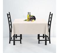 WedDecor Premium Quality 70 x 108 Inch Ivory 2pcs Rectangular Tablecloth Durable Polyester Fabric Table Cover for Wedding Birthday Anniversary Dinner Parties Events Decoration