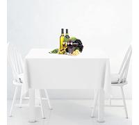 WedDecor Premium Quality 70 x 70 Inch White 2pcs Square Tablecloth Durable Polyester Fabric Table Cover for Wedding Birthday Anniversary Dinner Parties Events Decoration