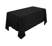 WedDecor Premium Quality 90 x 156 Inch Black 2pcs Rectangular Tablecloth Durable Polyester Fabric Table Cover for Anniversary Wedding Birthday Dinner Parties Events Decoration
