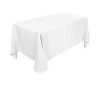 WedDecor Premium Quality Rectangular Tablecloth Large Durable Fabric Table Cover for Wedding Decorations Birthday Anniversary Dinner Parties Events, 70 x 126 Inches, White, 1pc