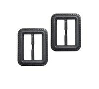 WedDecor PU-Leather Covered Plastic Slider Replacement Rectangular Buckle for Repairing Belts, Webbing Straps, Backpack, DIY Art & Craft, 25mm, Black, 2pcs